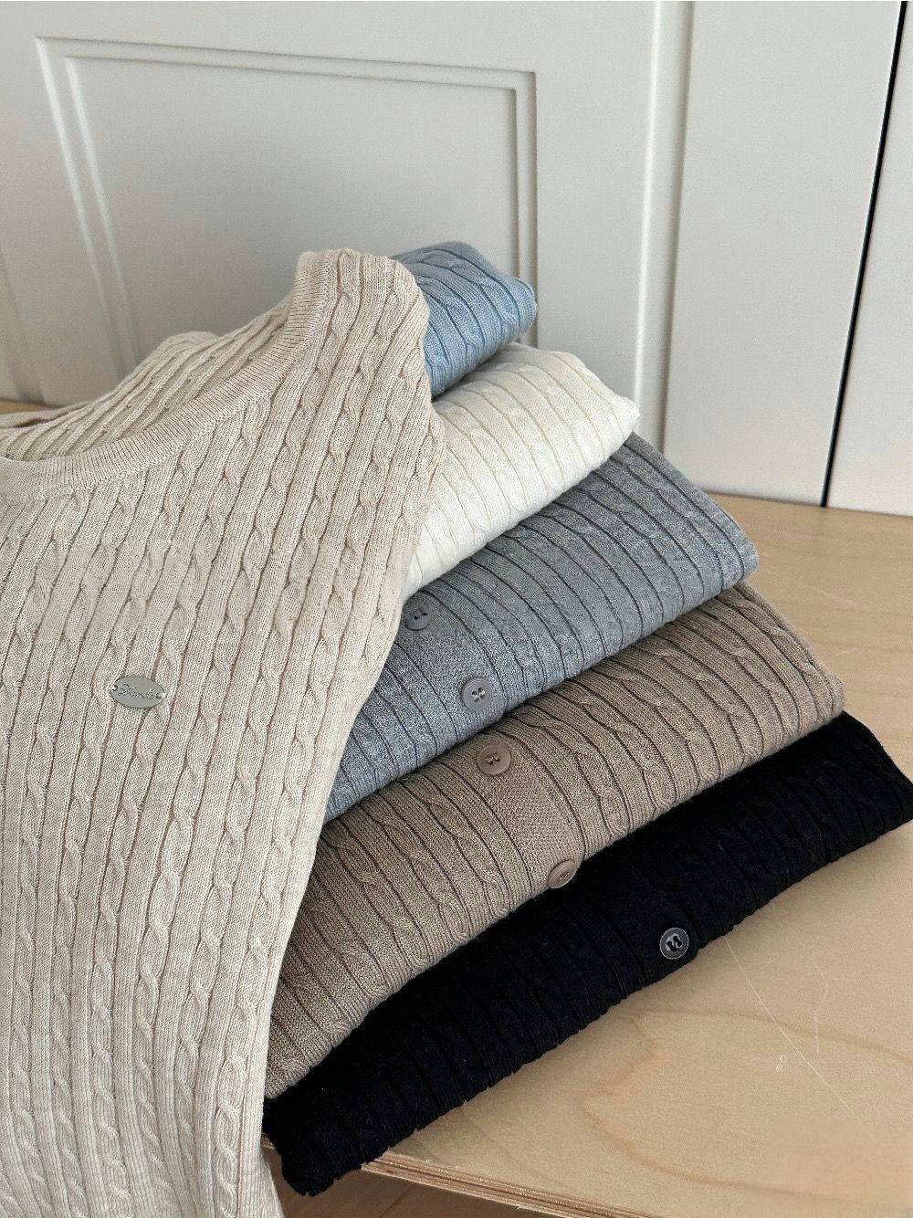 「$59最低團」#MD35 Cable - Knit Cardigan - Idiot Sandwich Apparel Limited -