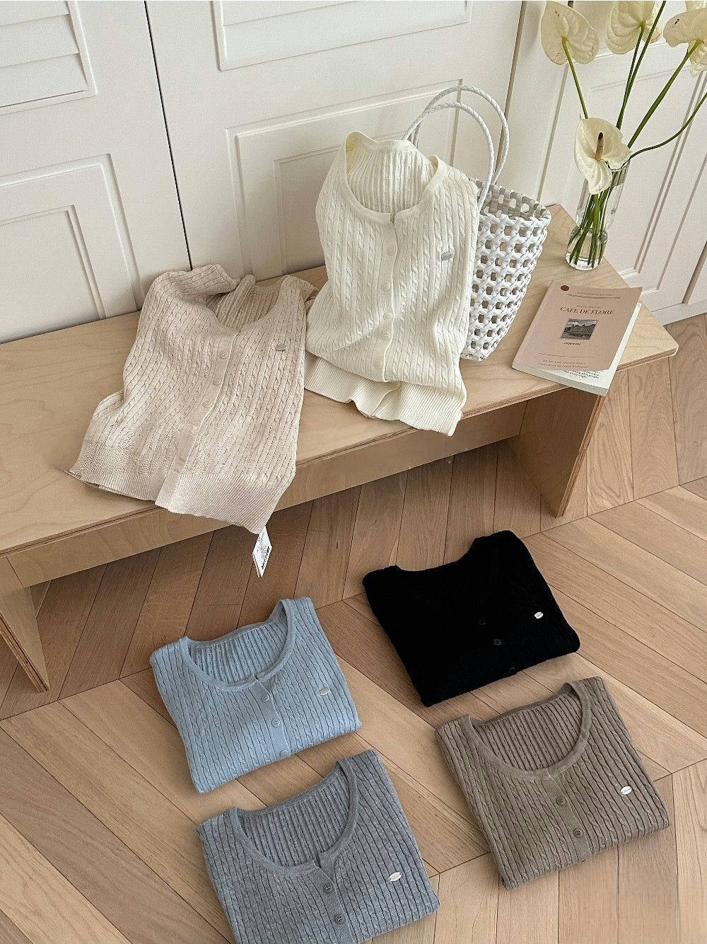 「$59最低團」#MD35 Cable - Knit Cardigan - Idiot Sandwich Apparel Limited -