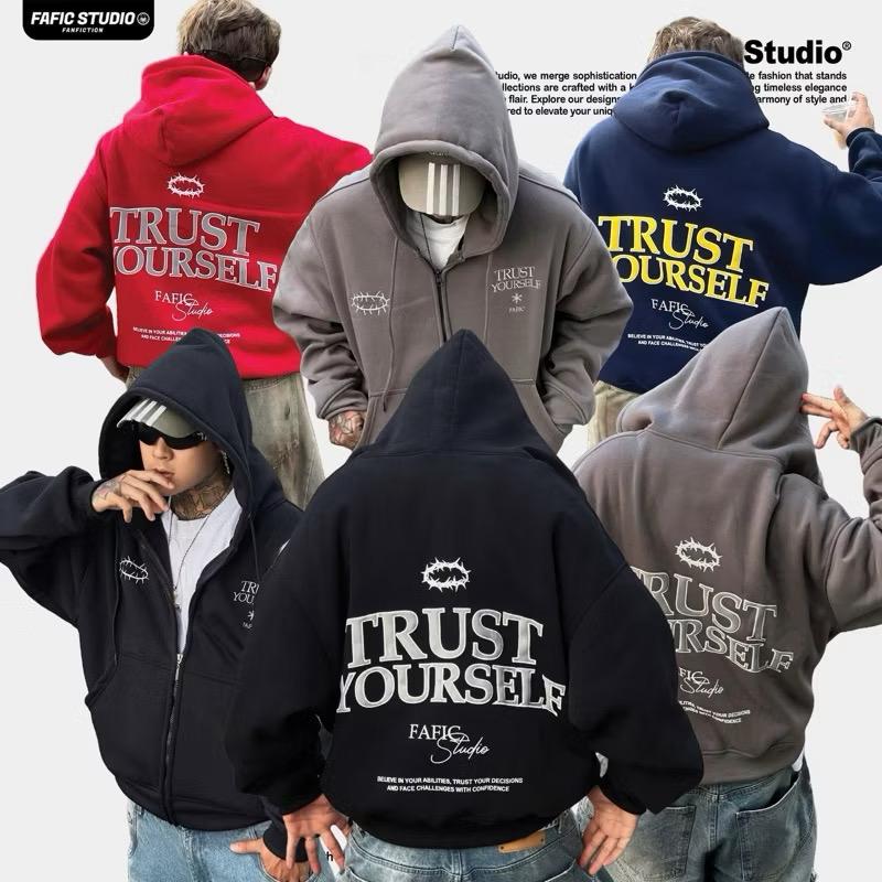 #VNFA01 TRUST YOURSELF 雙拉鍊連帽衛衣