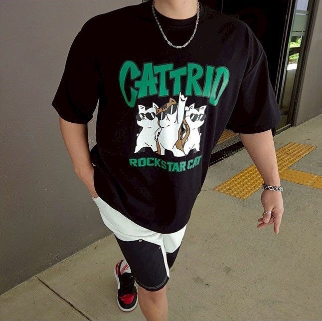 #C393 CATTRIO Rockstar Cat T-shirt
