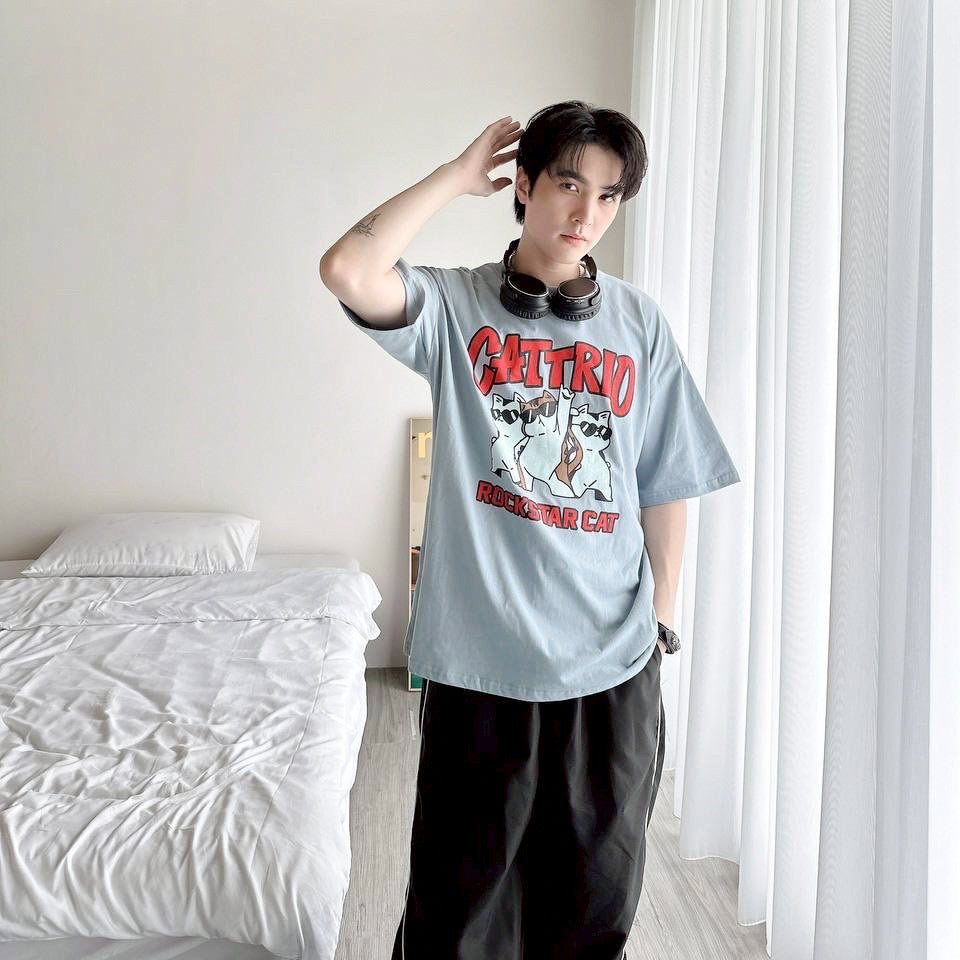#C393 CATTRIO Rockstar Cat T-shirt