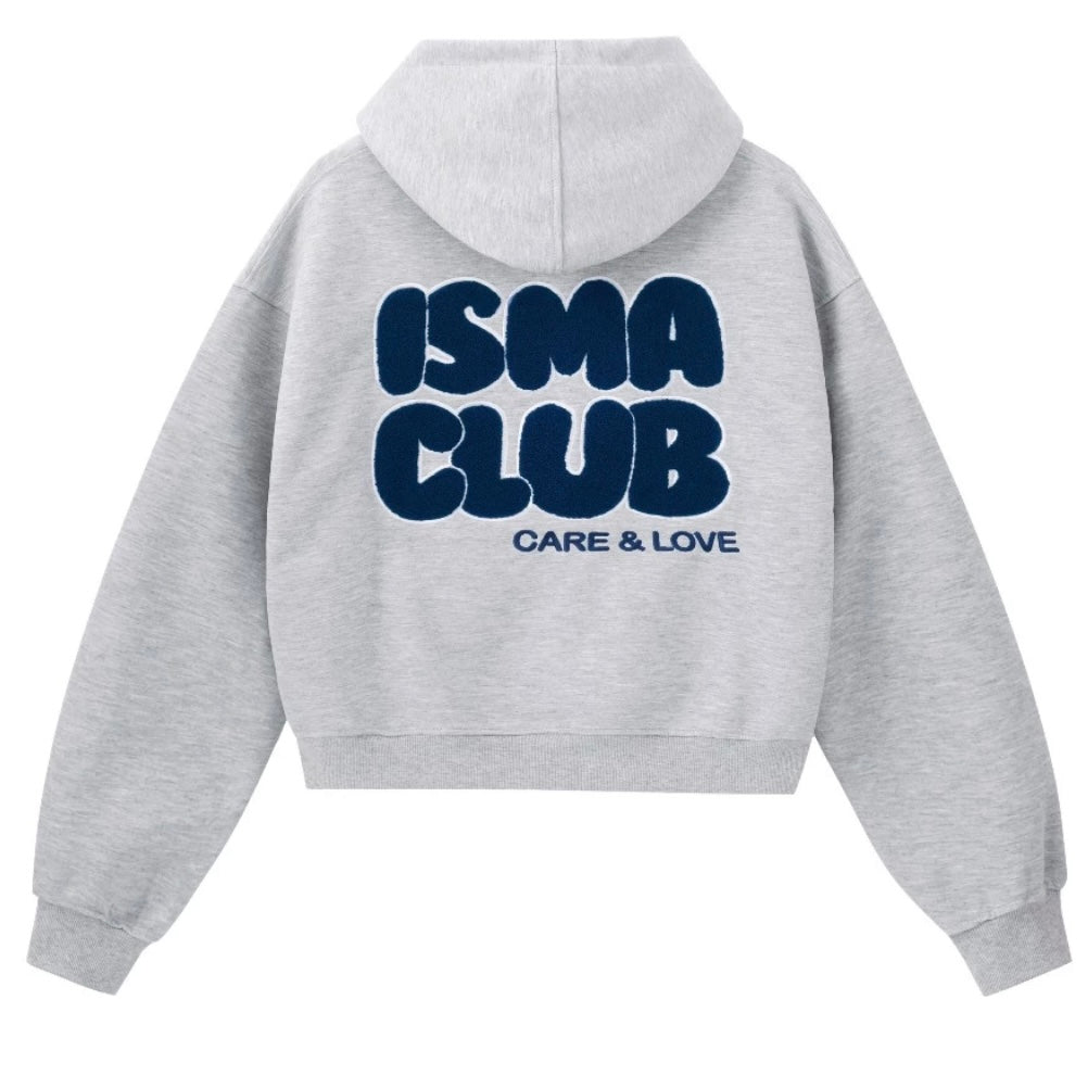 #VNIN01 ISMA Club Zip-up Embroidered Leather Hoodie