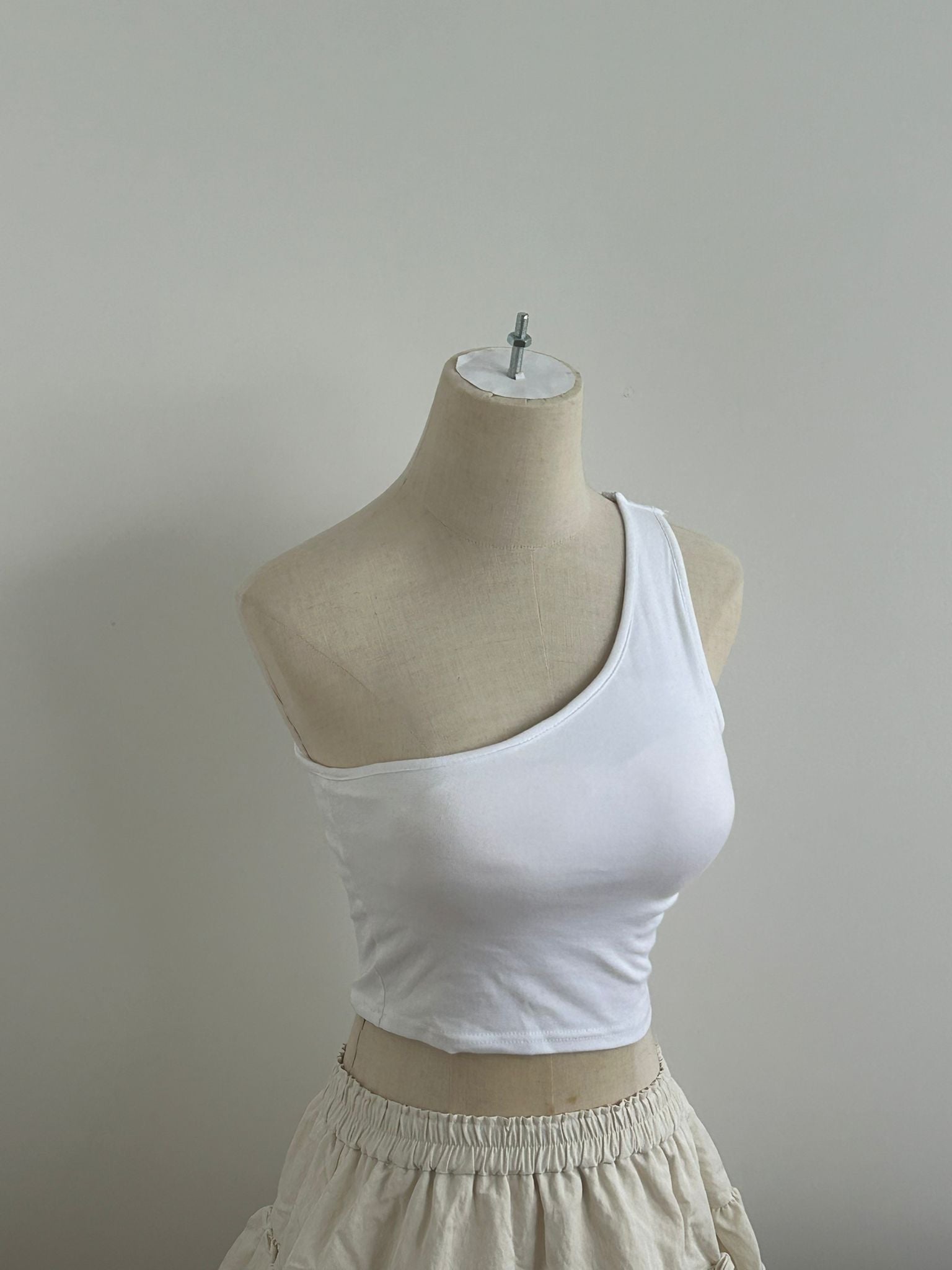 #LP73 Shoulder Comfy White Bra Top