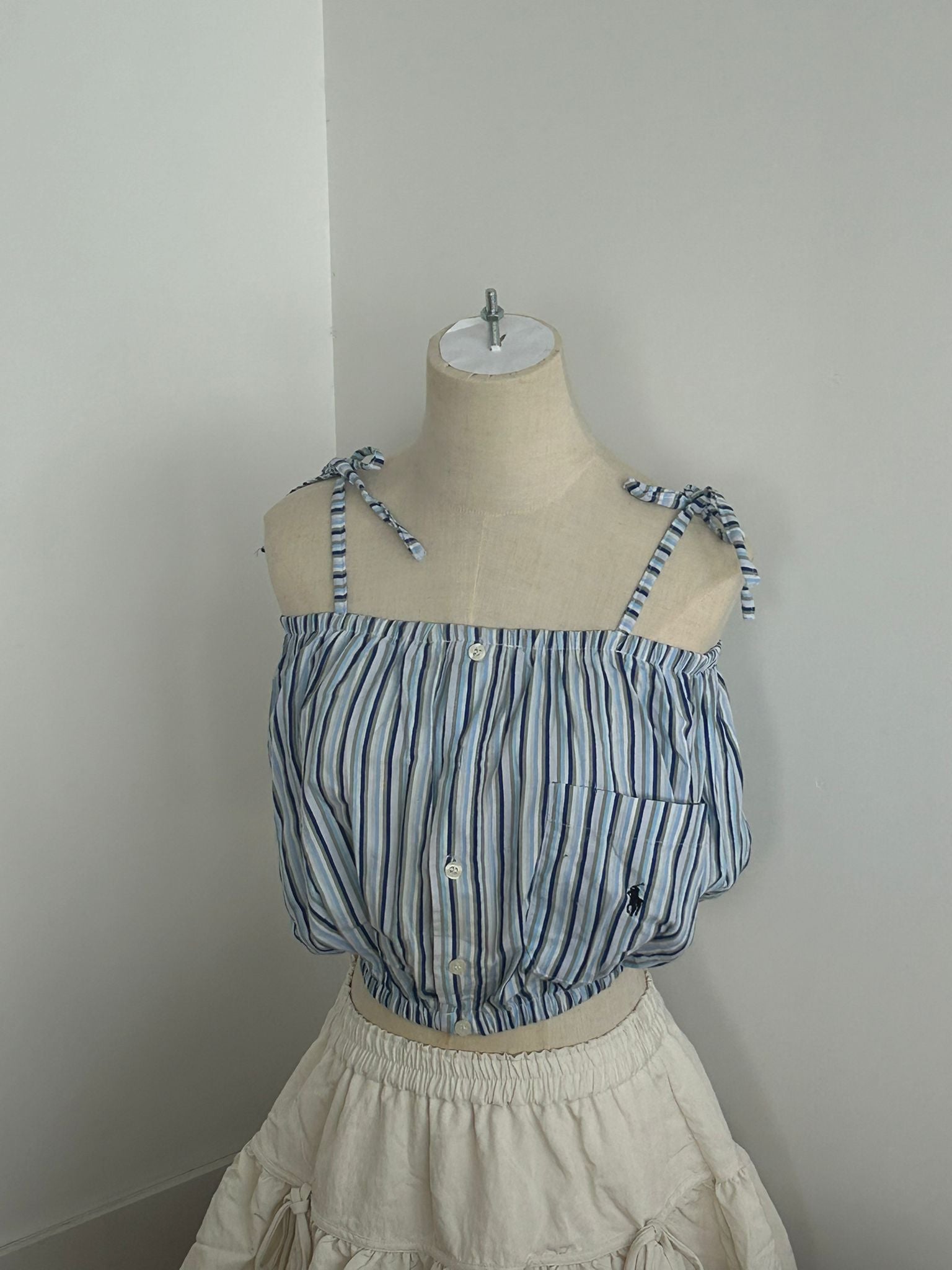 #LP74 Vinatge Remake Ruched Tube Top