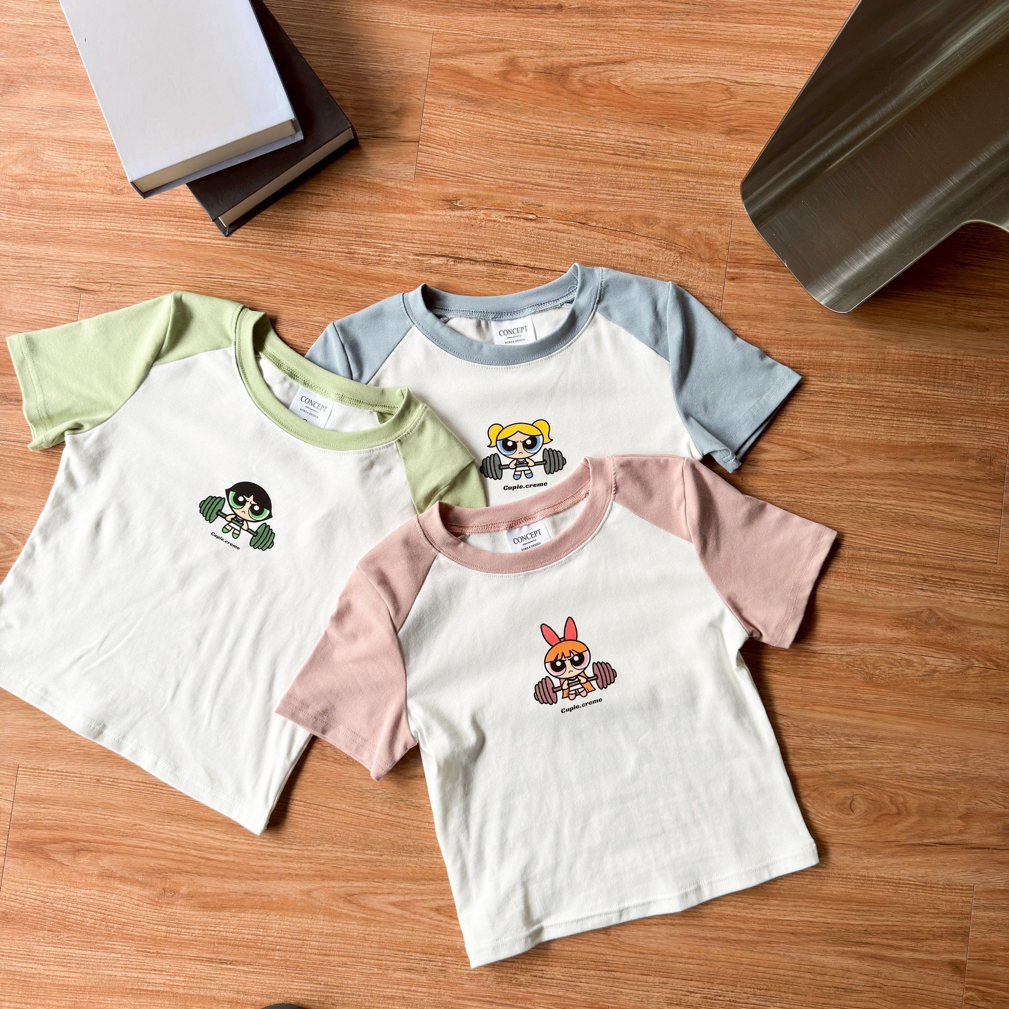 C383 Powerpuff Weight Lift Crop Top - Idiot Sandwich Apparel Limited -