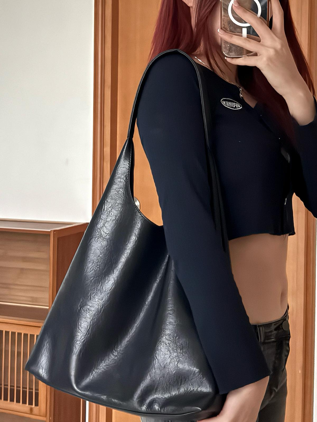 #IS110 Casual Leather Hobo Bag - Idiot Sandwich Apparel Limited -