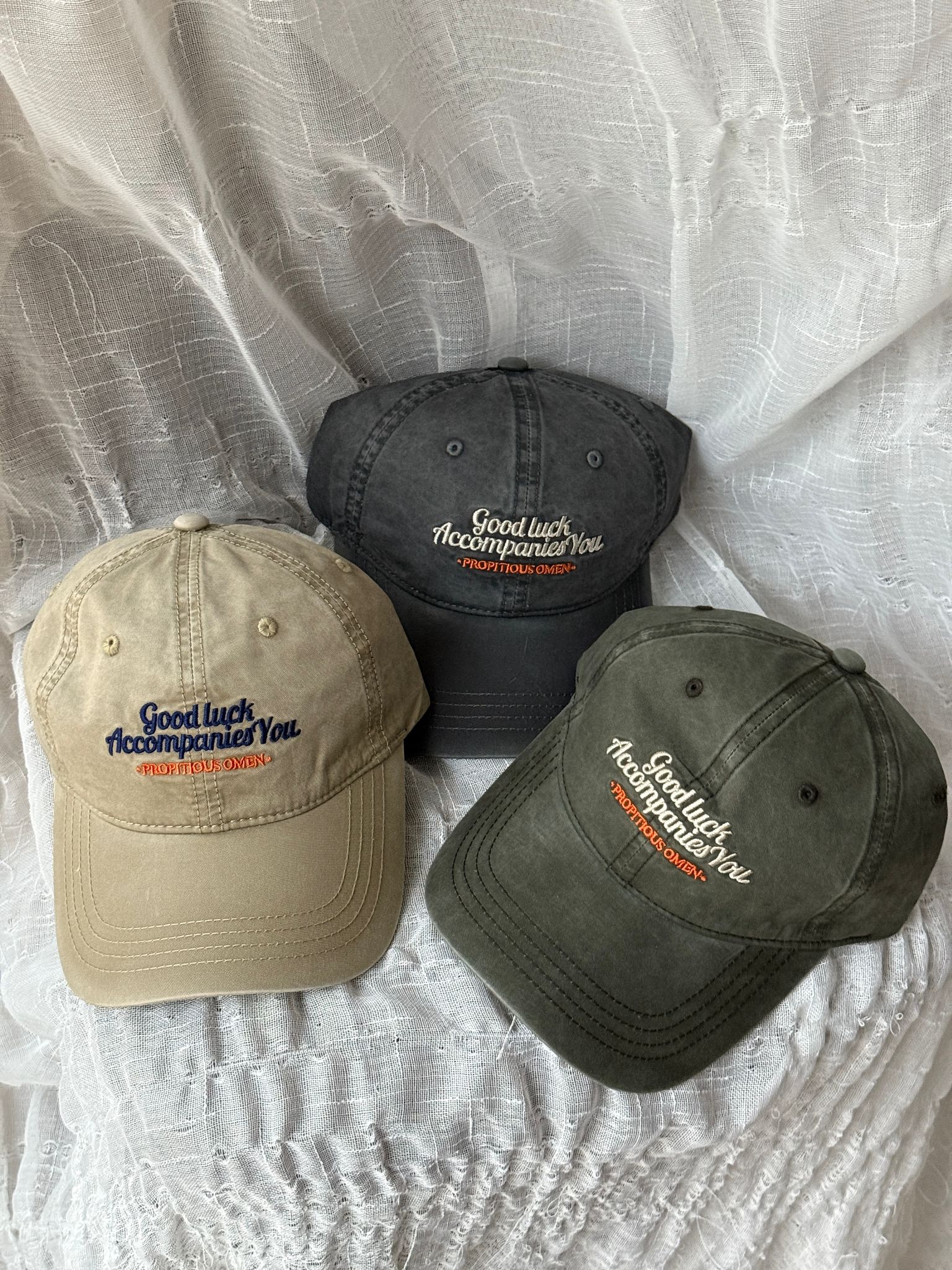 #IS115 Washed Good Luck Cap - Idiot Sandwich Apparel Limited -
