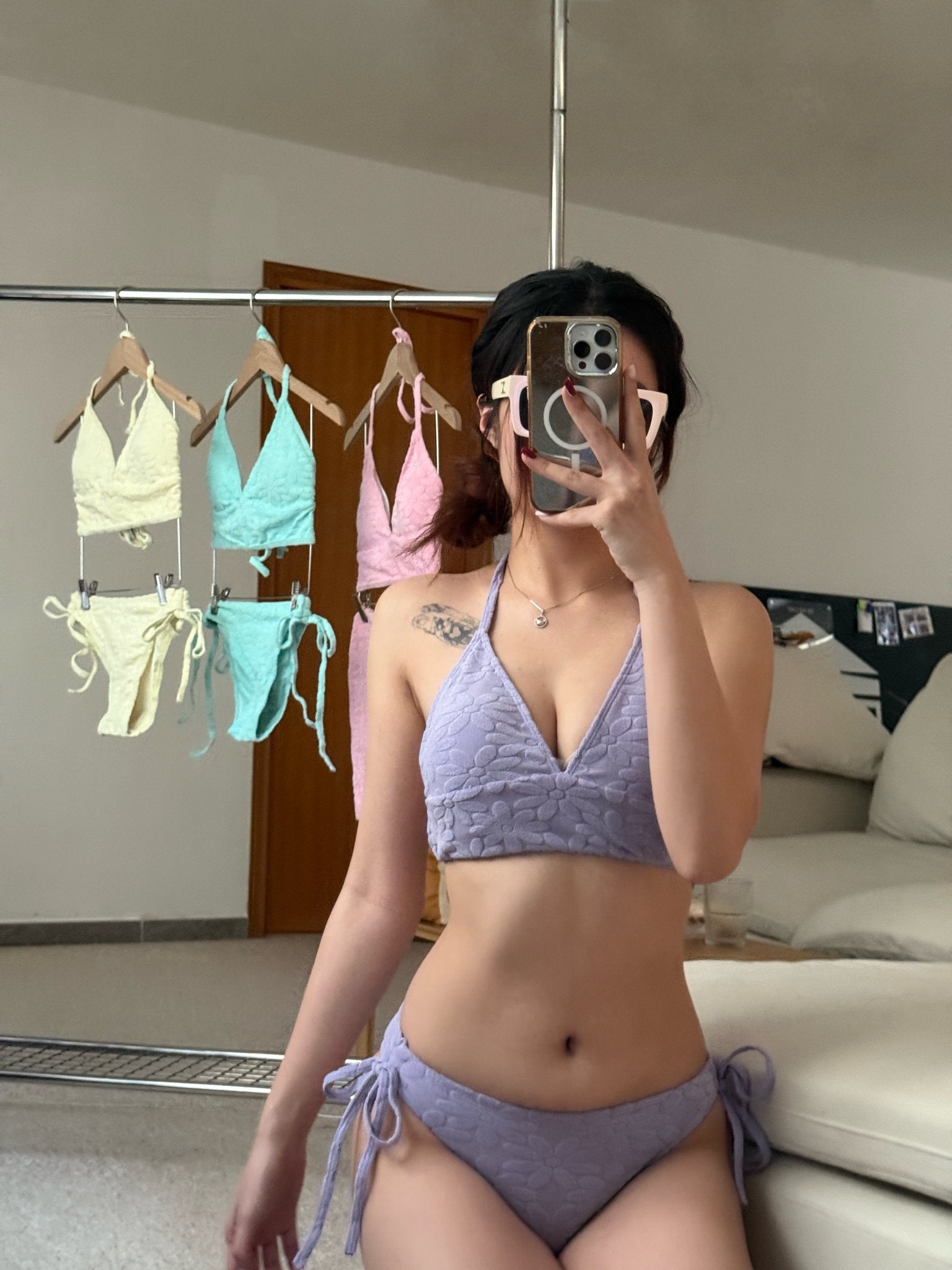 #IS164 Floral towel Bikini Set - Idiot Sandwich Apparel Limited -