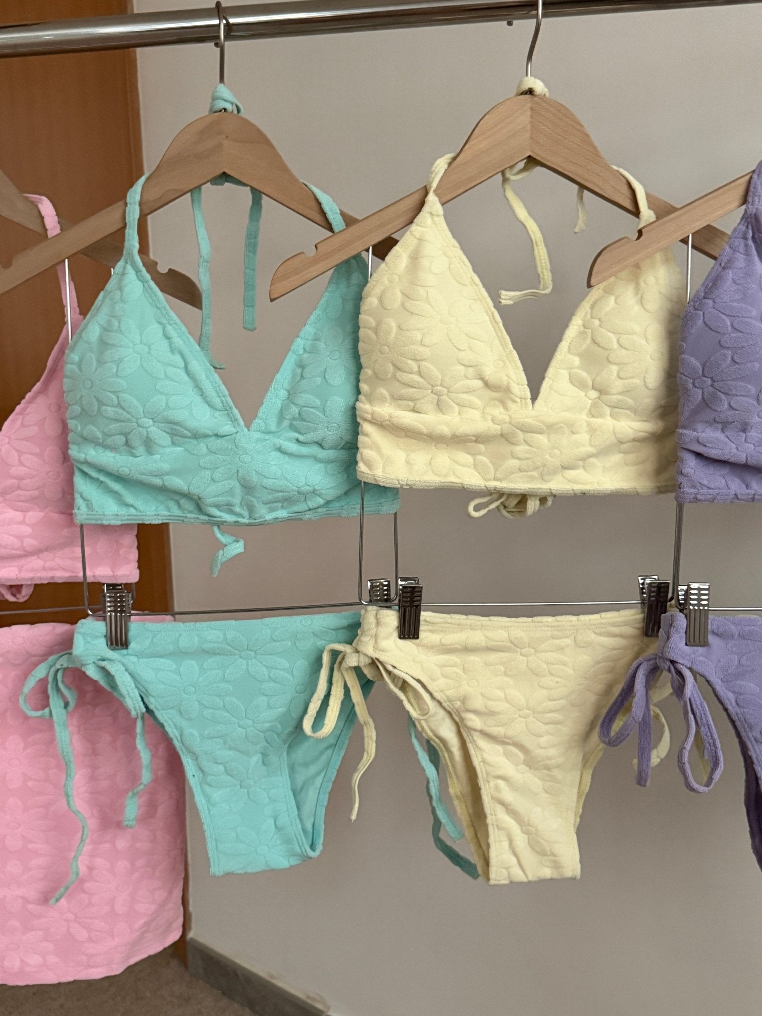 #IS164 Floral towel Bikini Set - Idiot Sandwich Apparel Limited -