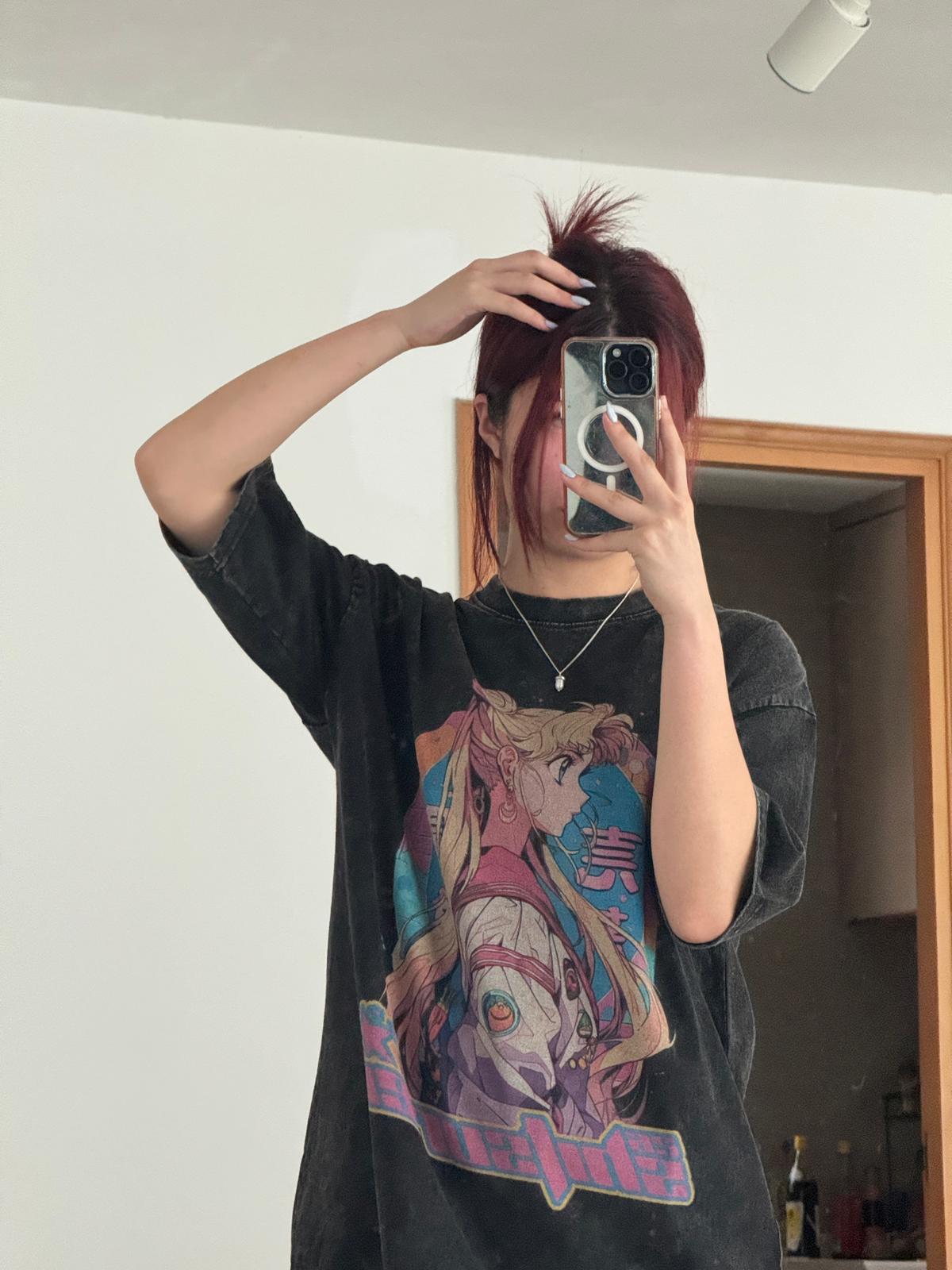 #IS52 Taiwan Designed Sailor Moon Stone Washed T - shrit - Idiot Sandwich HK -