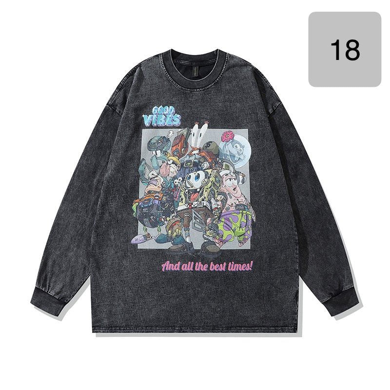 #IS67 Stone Washed long sleeves T - shrit - Idiot Sandwich HK -