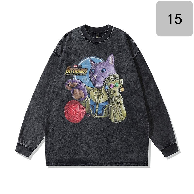 #IS67 Stone Washed long sleeves T - shrit - Idiot Sandwich HK -