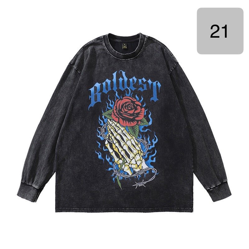 #IS67 Stone Washed long sleeves T - shrit - Idiot Sandwich HK -