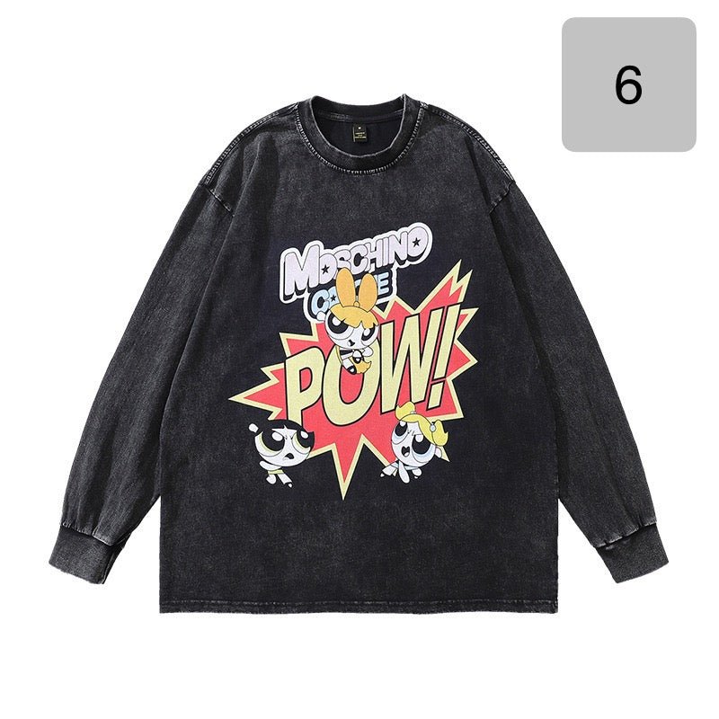 #IS67 Stone Washed long sleeves T - shrit - Idiot Sandwich HK -
