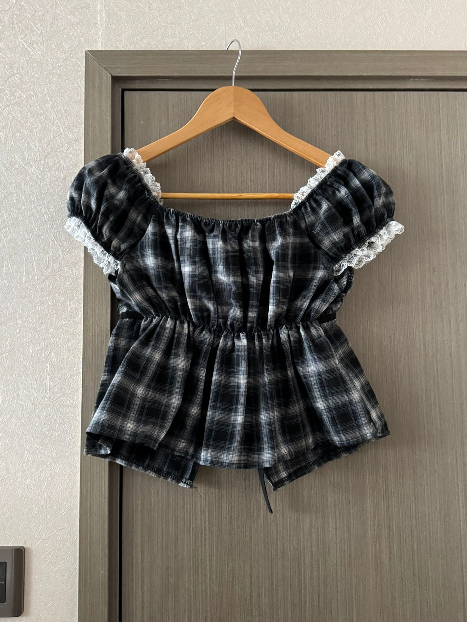 #LP23 Thailand Checked Top (Black) - Idiot Sandwich Apparel Limited -