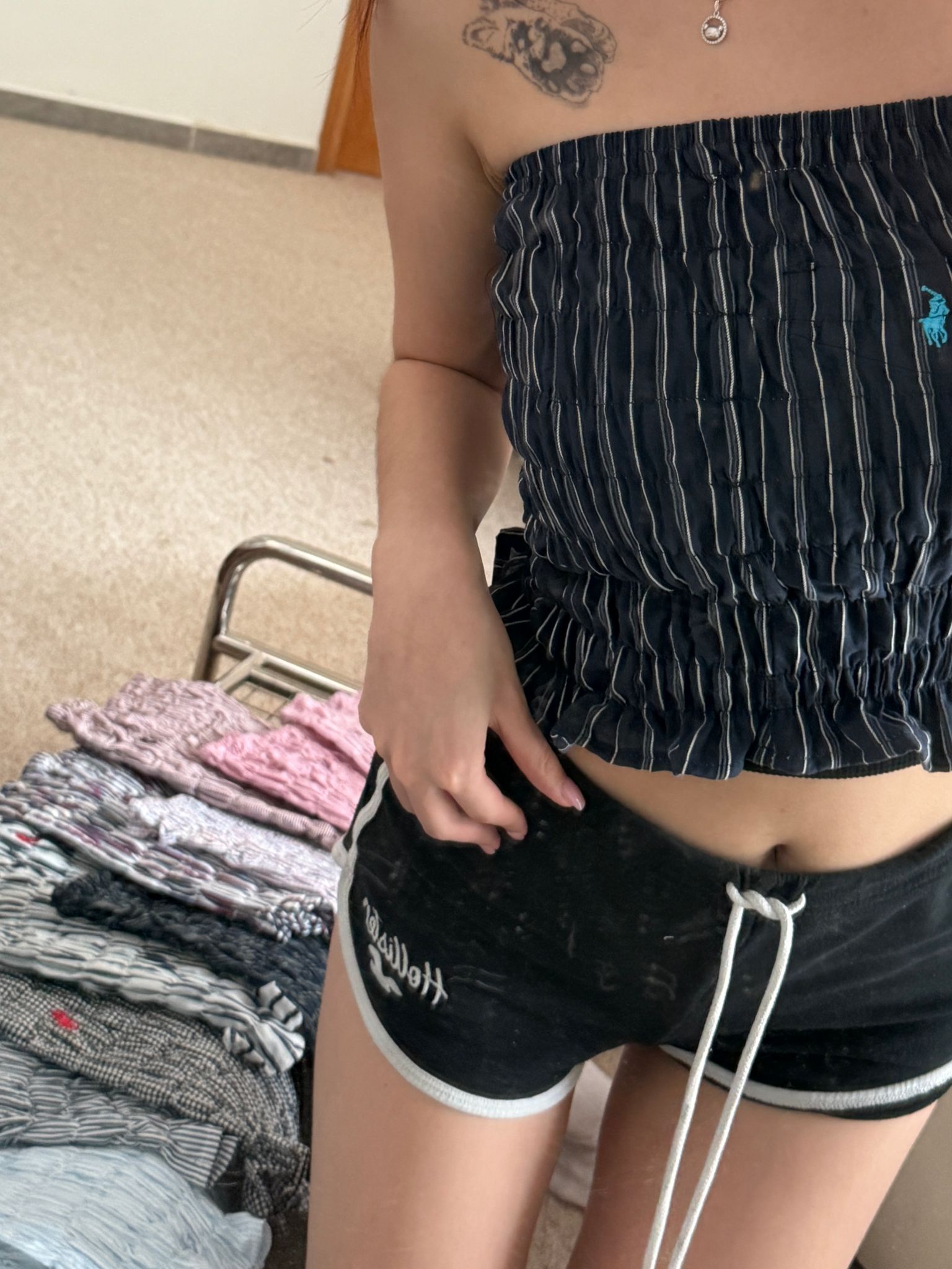 #THVN09 Vintage Remake Ruched Tube Top - Idiot Sandwich Apparel Limited -
