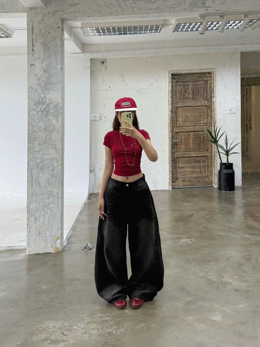 #VNAB12 Unisex Loose-fit Curved Jeans