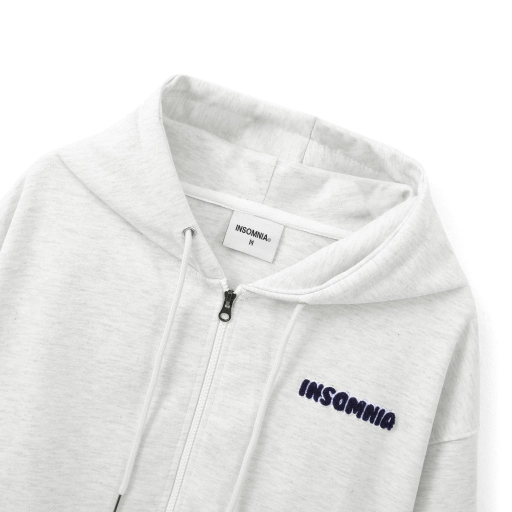 #VNIN01 ISMA Club Zip-up Embroidered Leather Hoodie