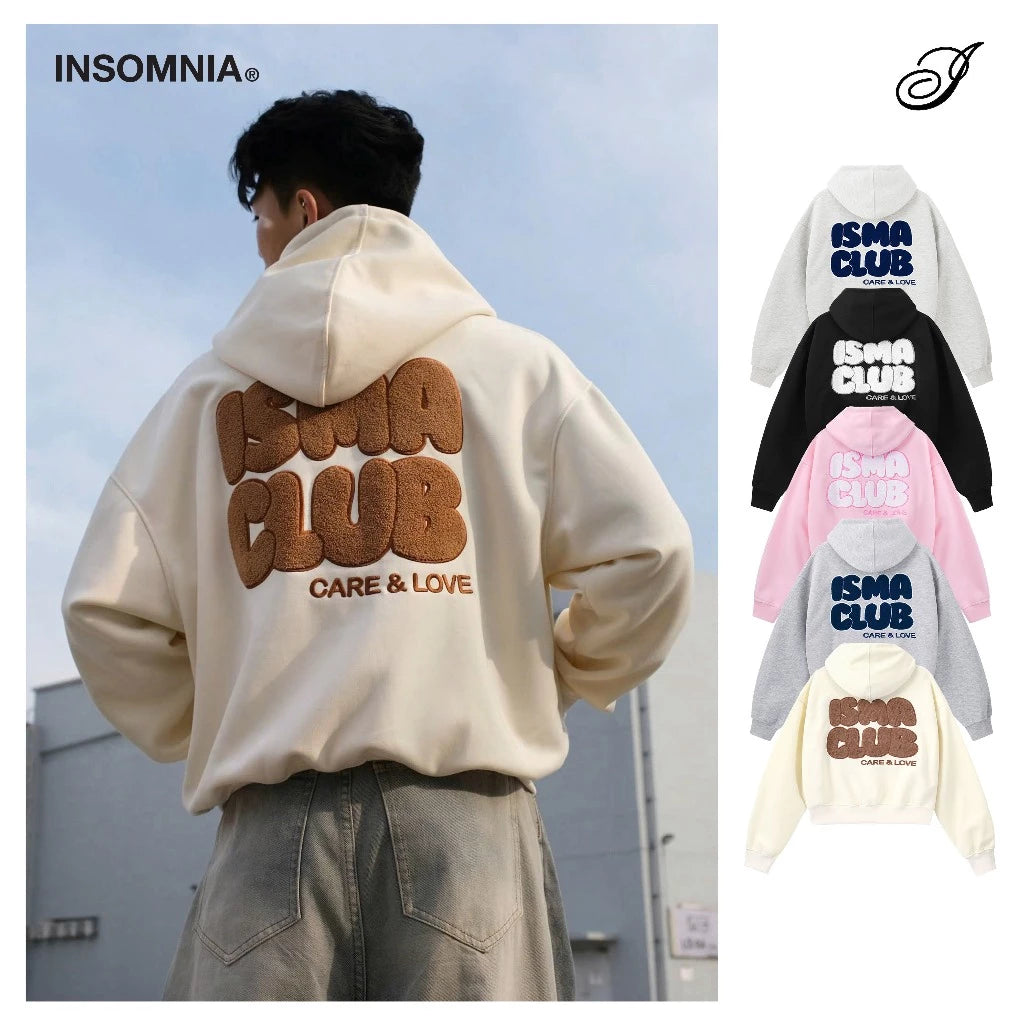 #VNIN01 ISMA Club 拉链刺绣皮革连帽衫