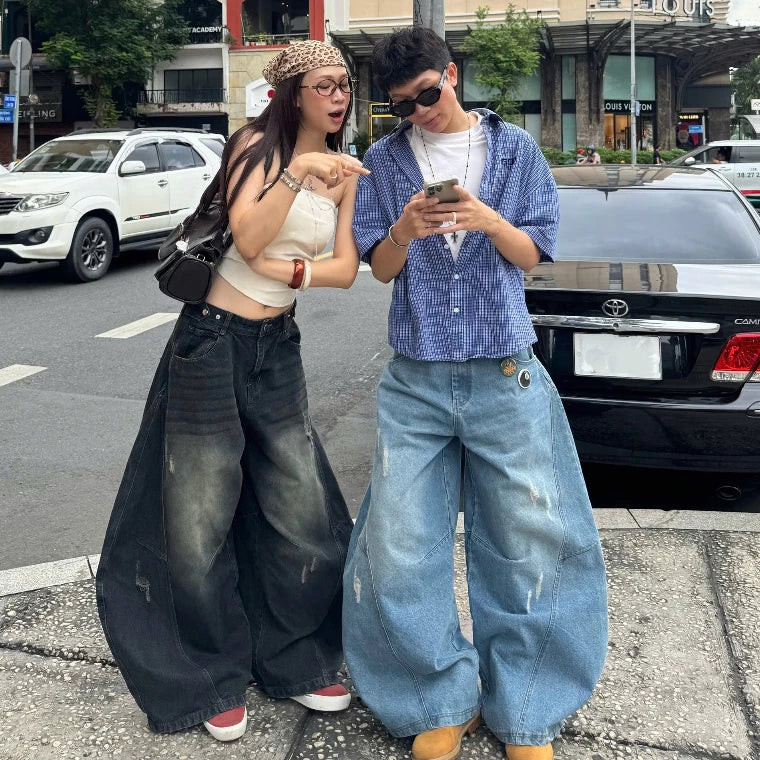 #VNSS01 寬腿洗水牛仔褲