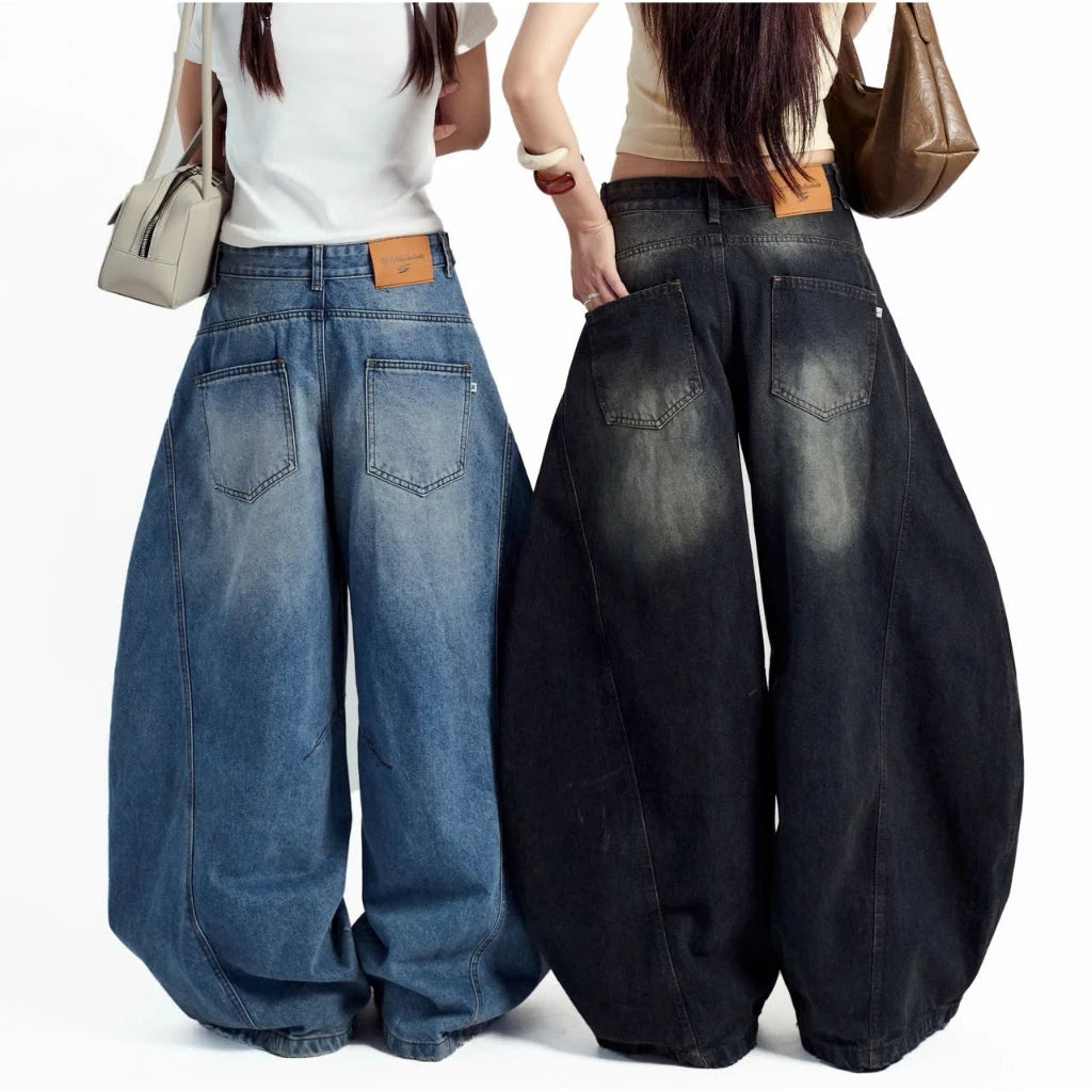 #VNSS01 Wide-Leg Washed Jeans