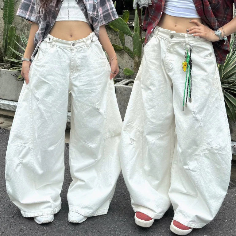 #VNSS01 Wide-Leg Washed Jeans