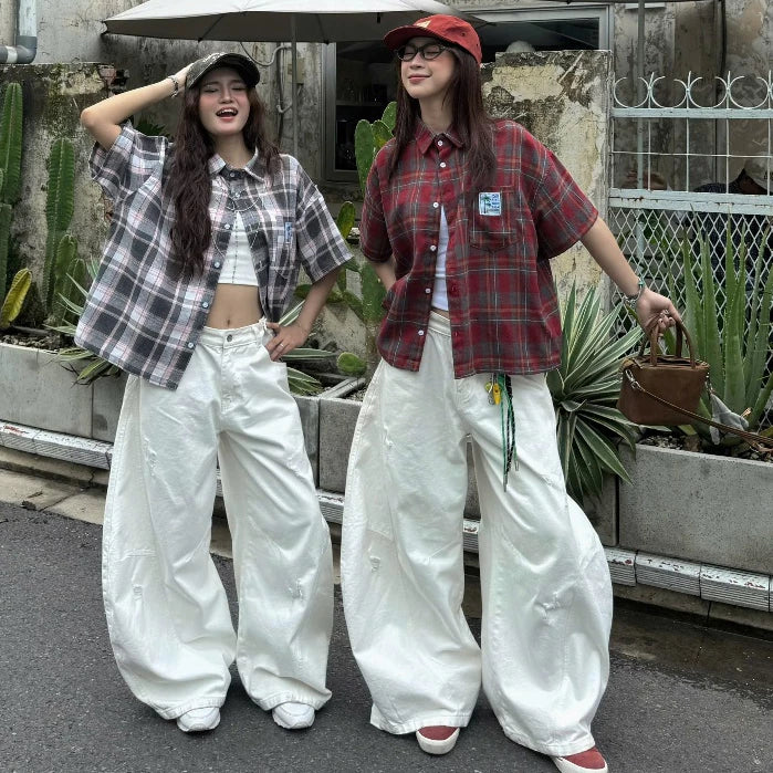#VNSS01 Wide-Leg Washed Jeans