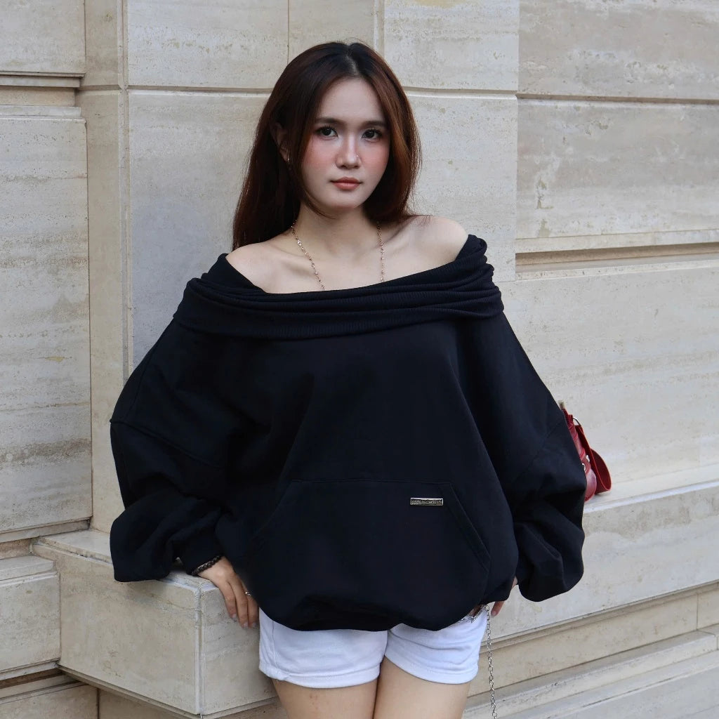 #VNSS03 2ways Off-shoulder Hoodie