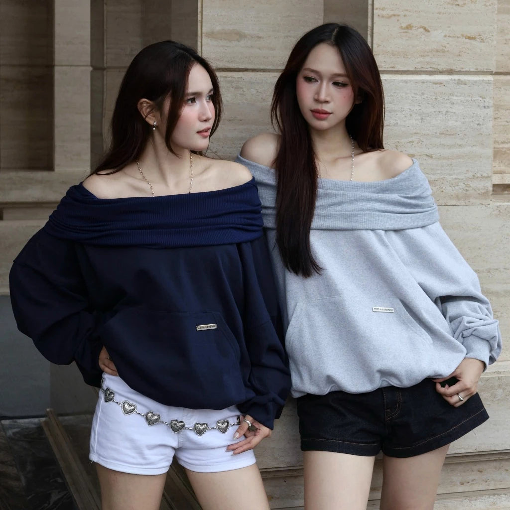#VNSS03 2ways Off-shoulder Hoodie