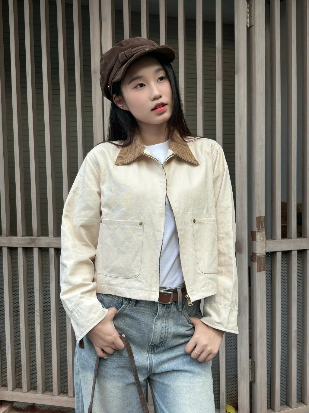 #VNBY04 Cropped Canvas Jacket