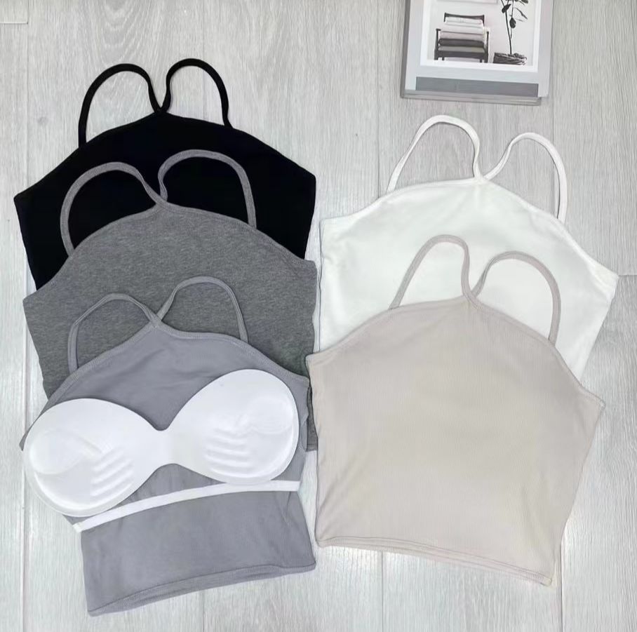 #YF16 Two - Piece Cross Strap Vest Set - Idiot Sandwich HK -