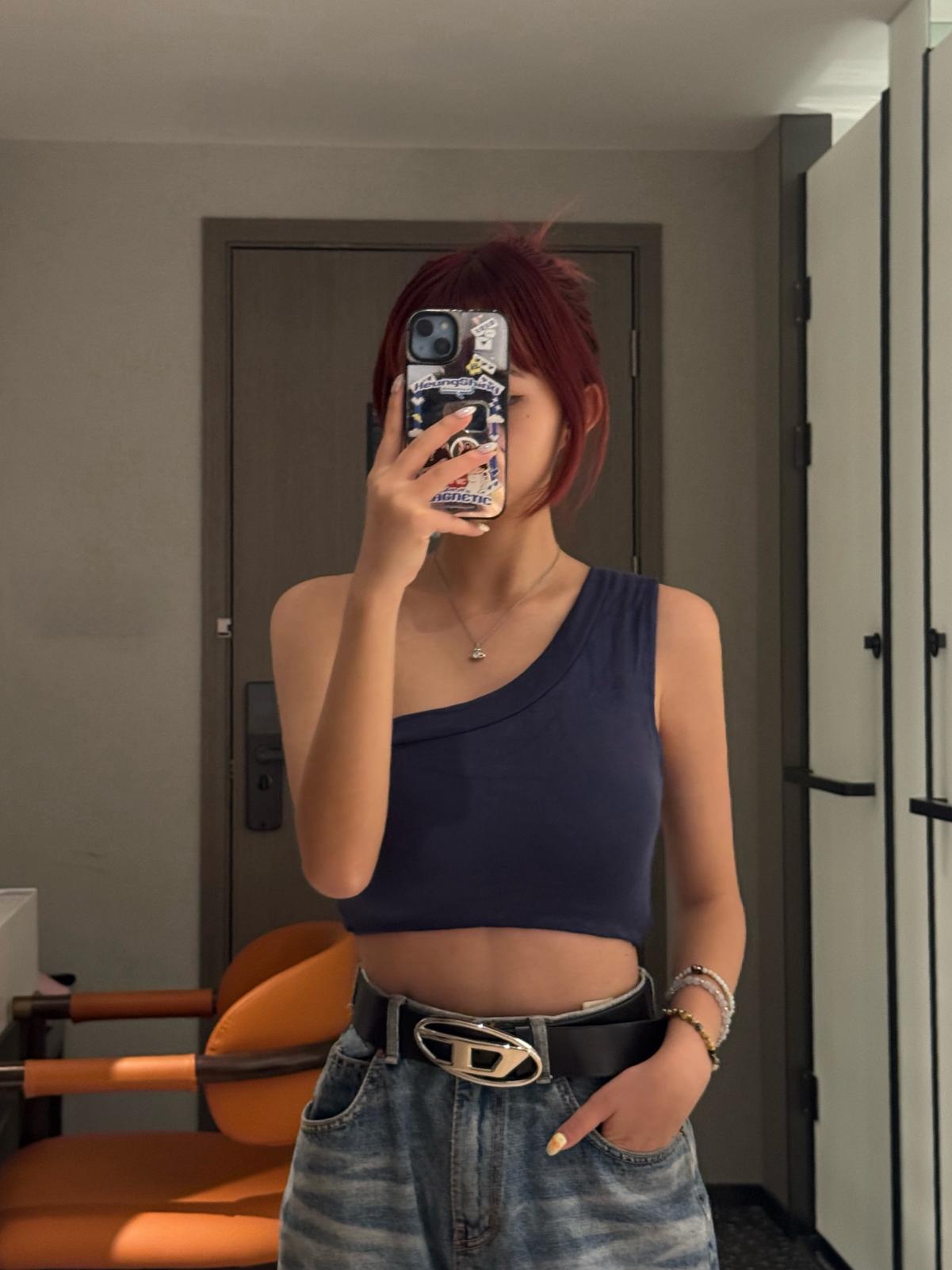 #YJ08 One - Shoulder Bra Top - Idiot Sandwich HK -
