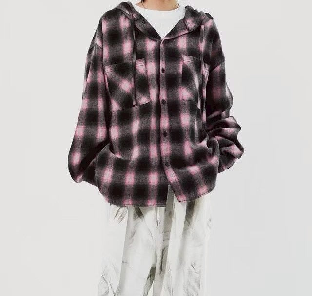 #C423 Checkered Hooded Jacket
