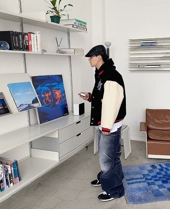 #C436 Work and Love Baseball Jacket