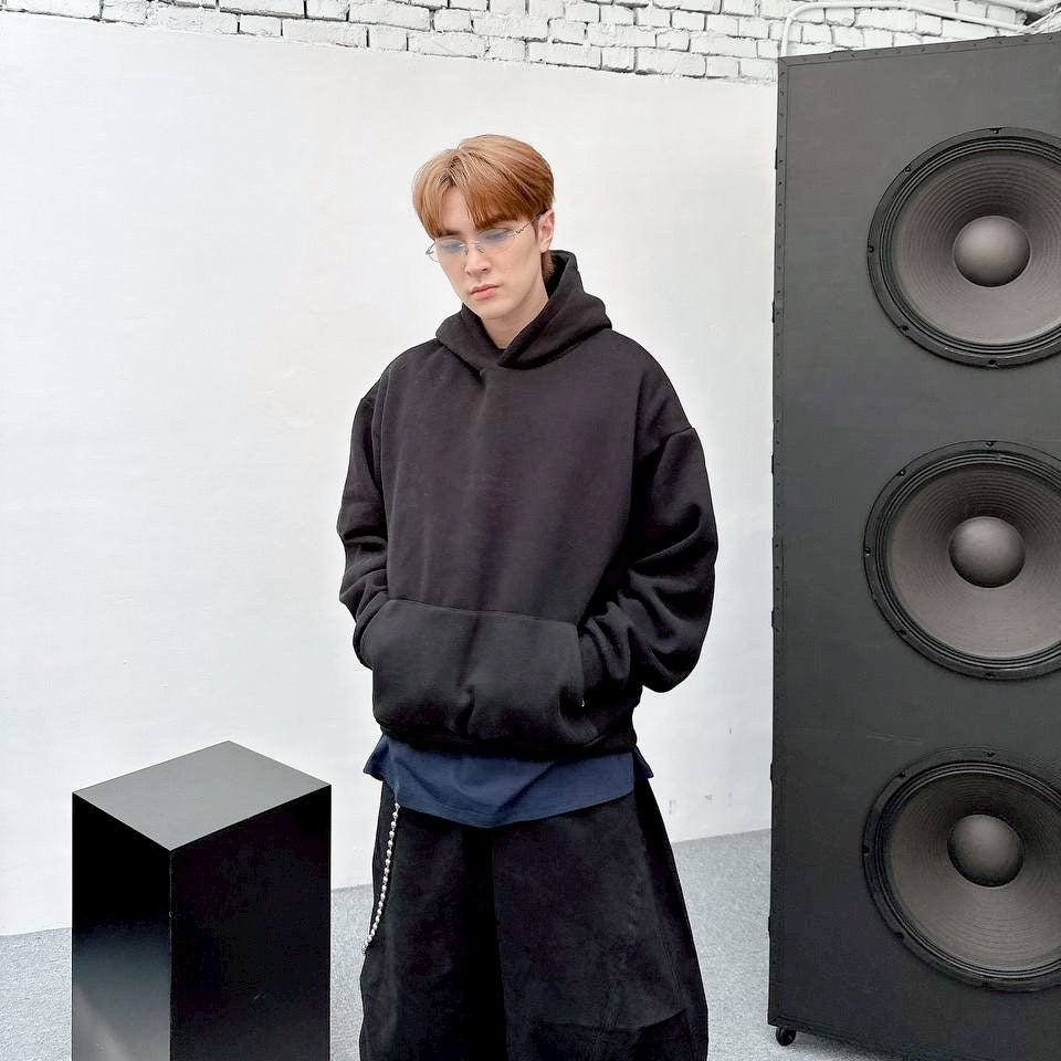#C422 Plain Crop Hoodie