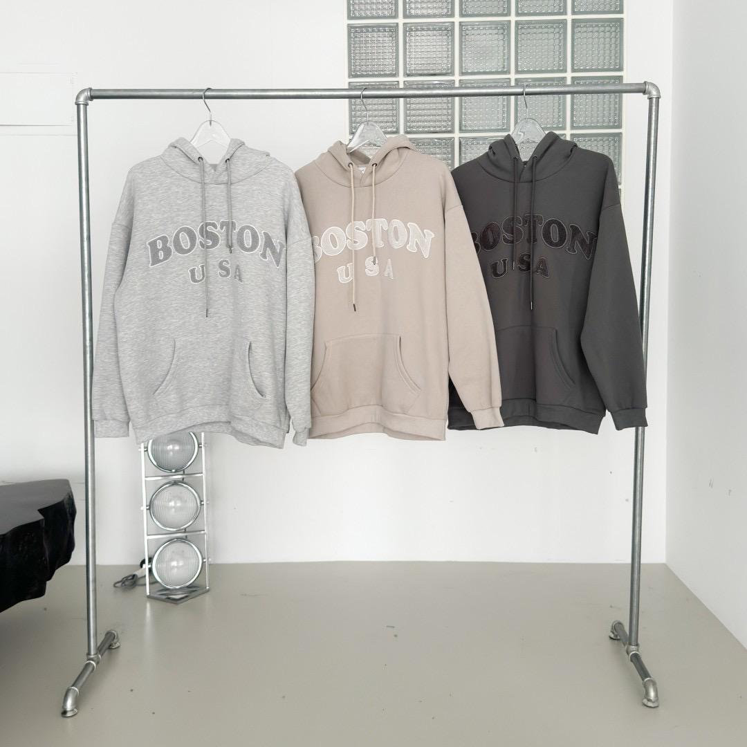 「買2件送頸巾 新年前到貨」#C249 Boston Fluffy Letters Hoodie - Idiot Sandwich Apparel Limited - 