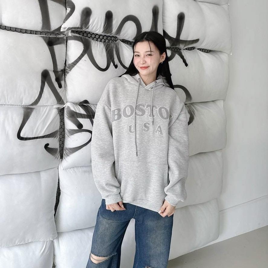 「買2件送頸巾 新年前到貨」#C249 Boston Fluffy Letters Hoodie - Idiot Sandwich Apparel Limited - 