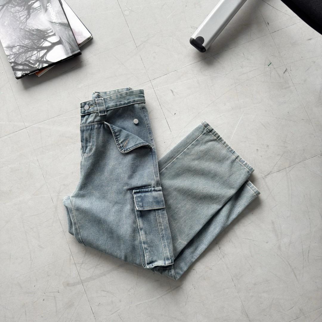 「買2件送頸巾 新年前到貨」#C252 Cargo Denim Blue Jeans - Idiot Sandwich Apparel Limited - 