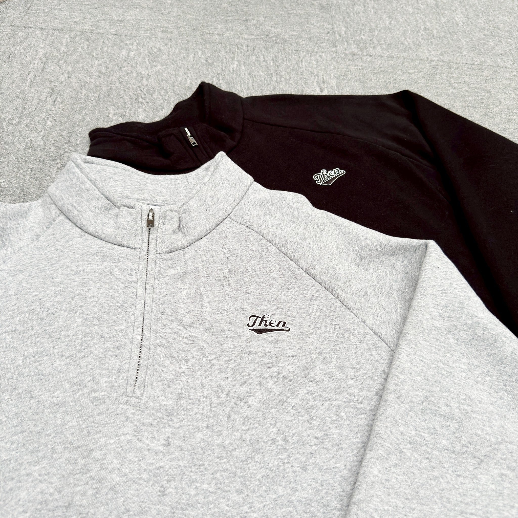 #C448 Then Embroidery Collar Sweatshirt