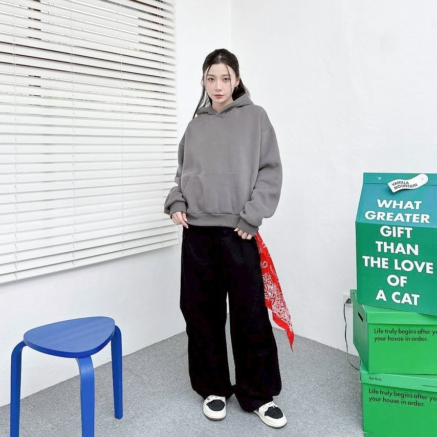#C422 Plain Crop Hoodie