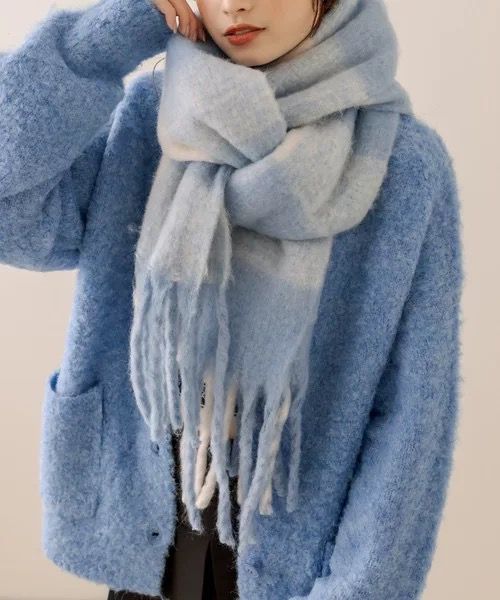 #IS203 Japan Cuddly Color Blocking Scarf