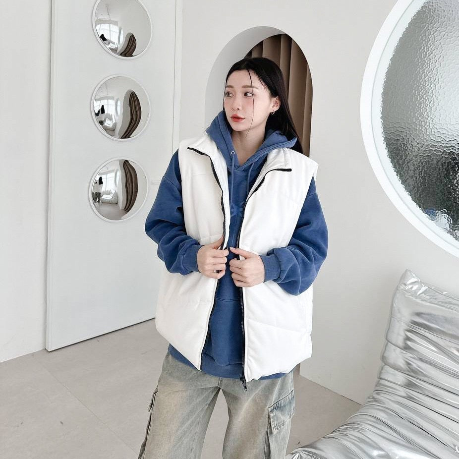 #C435 Fluffy Leather Vest