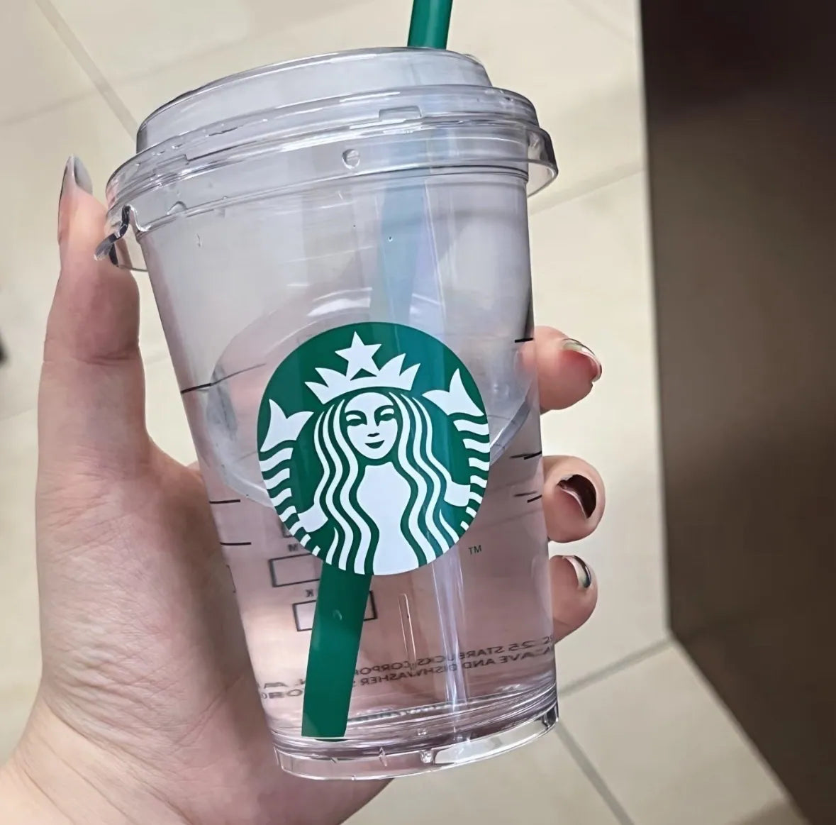 Starbucks 透明飲筒膠杯（2尺寸入）