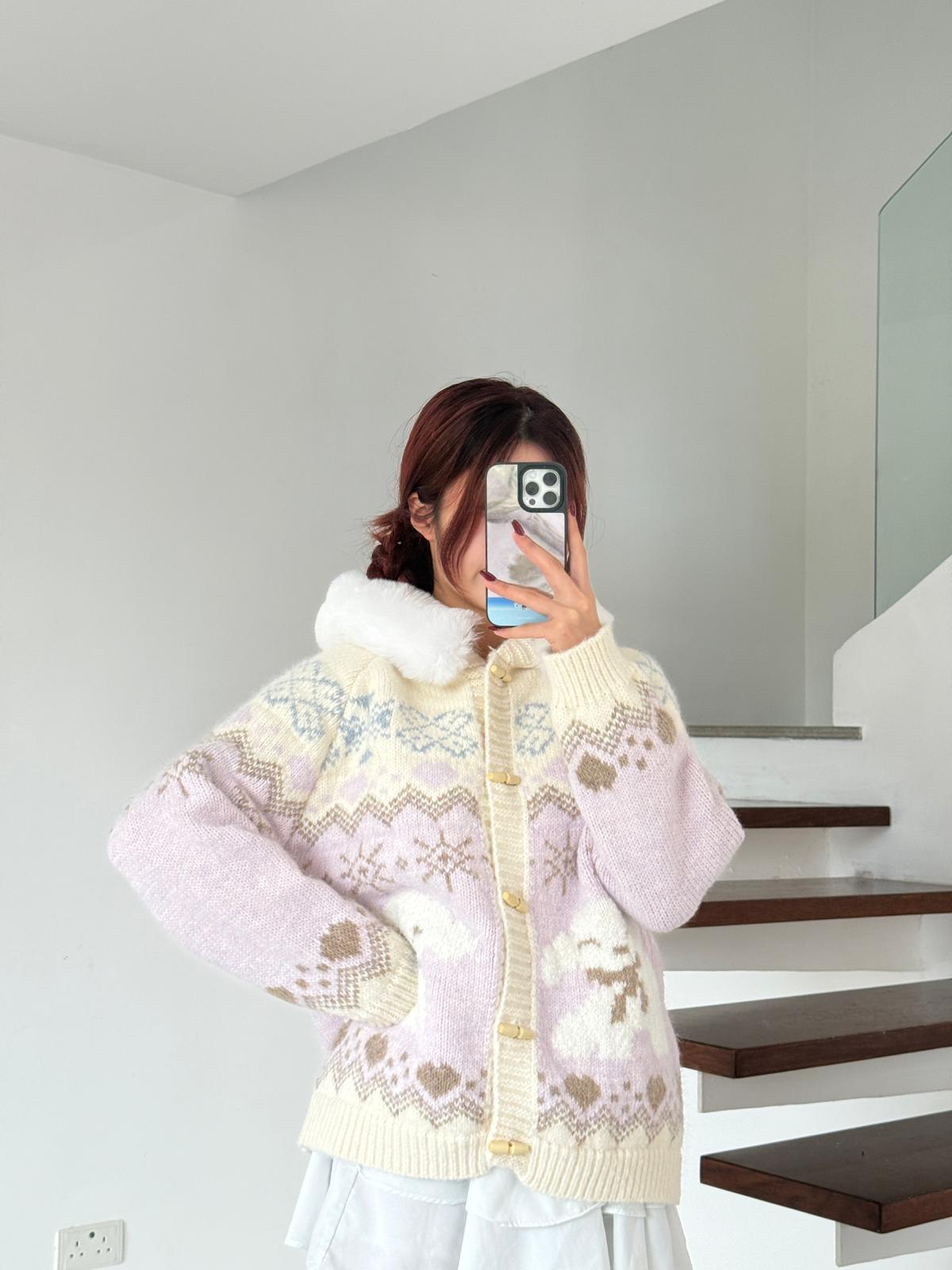 #JNY06 Lambs Hooded Cardigan