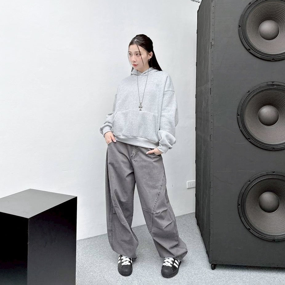 #C422 Plain Crop Hoodie