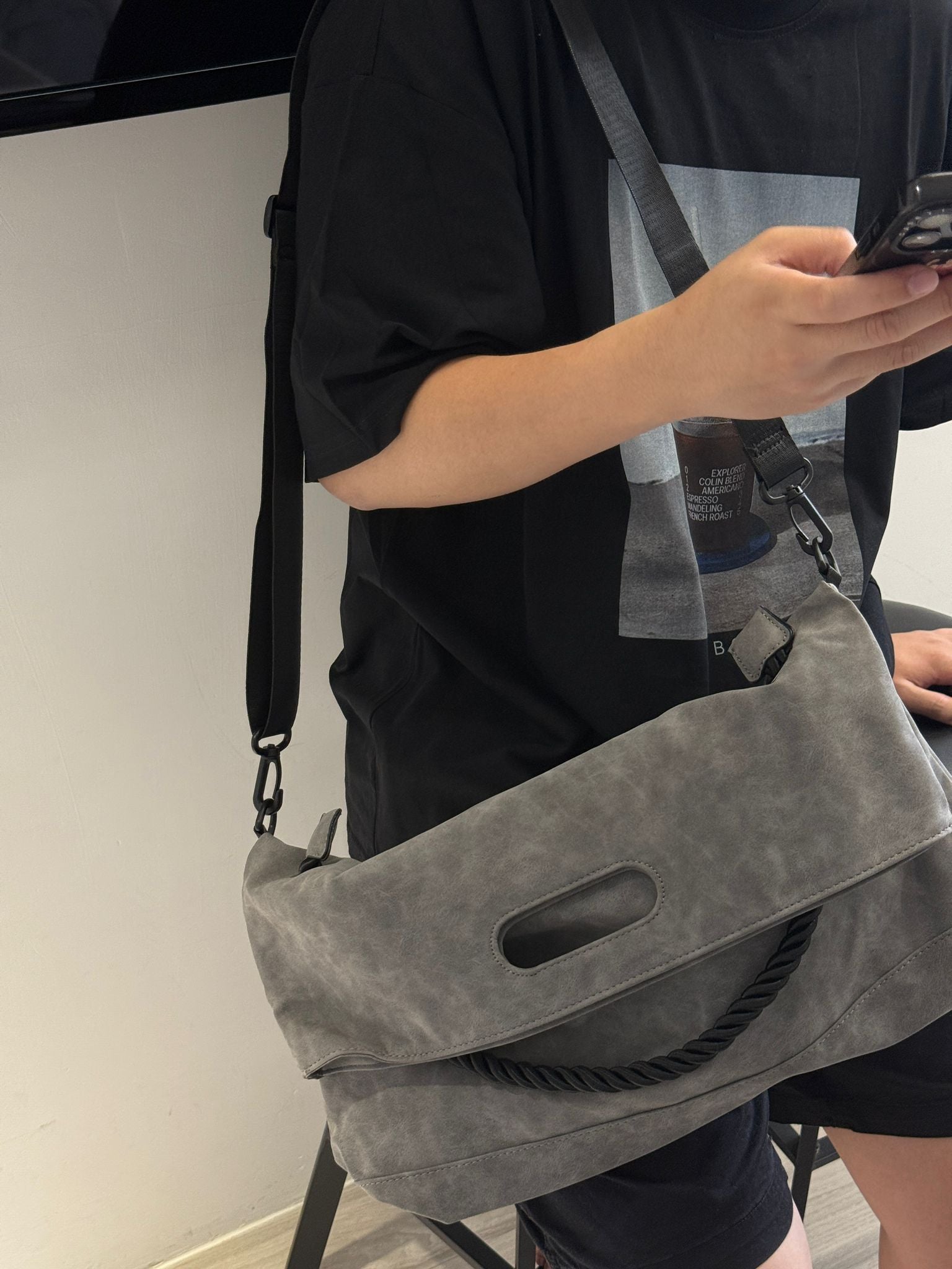 #IS175 Gorpcore Nubuck Leather Bag