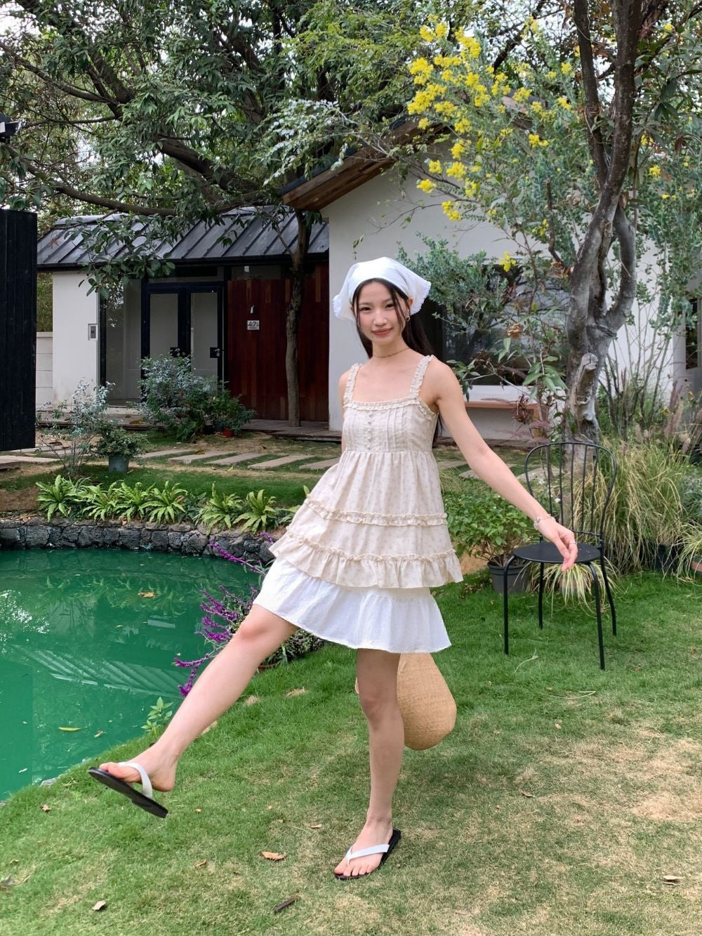 #MD69 Floral Ruffle Layer Top