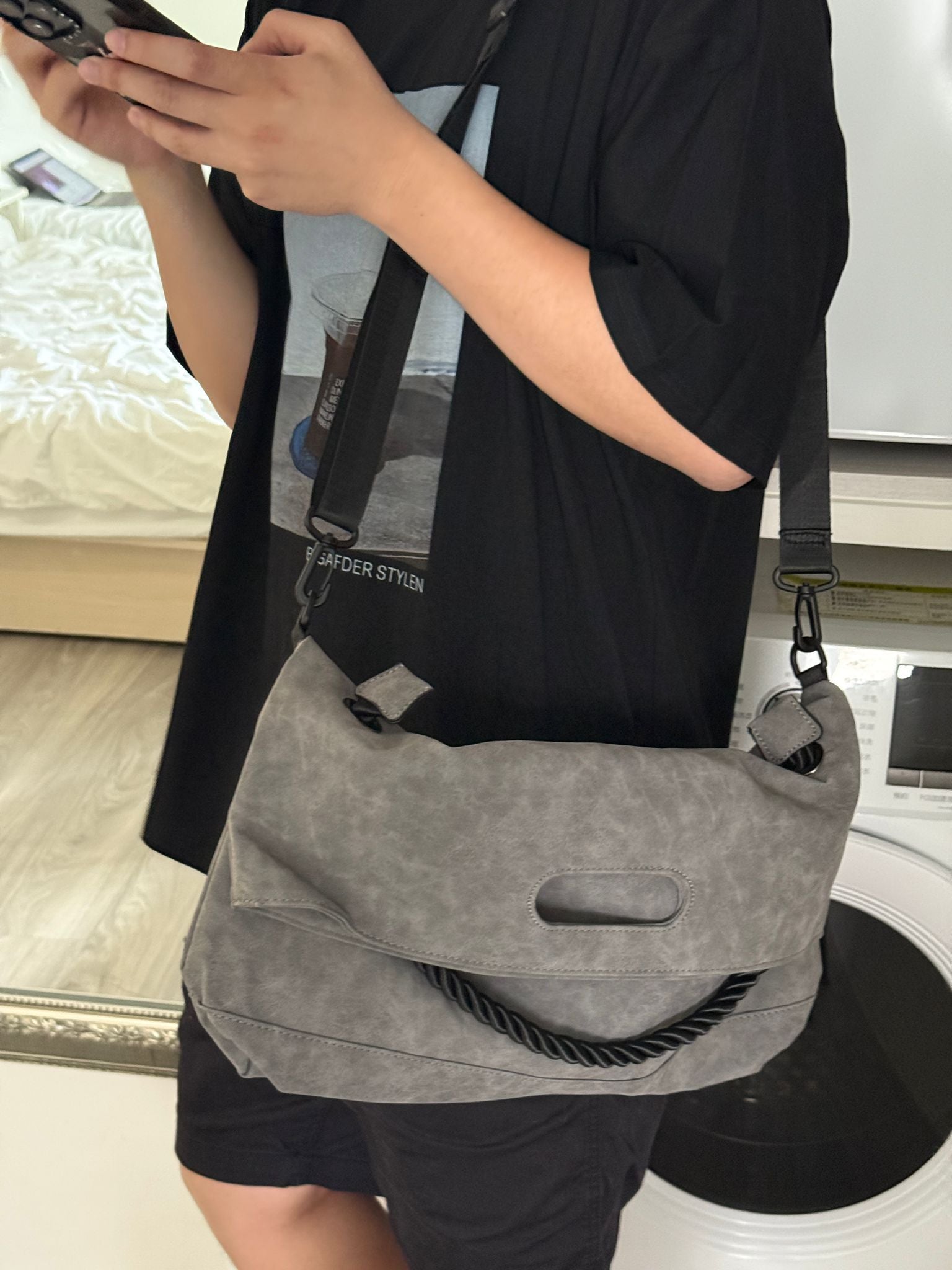 #IS175 Gorpcore Nubuck Leather Bag