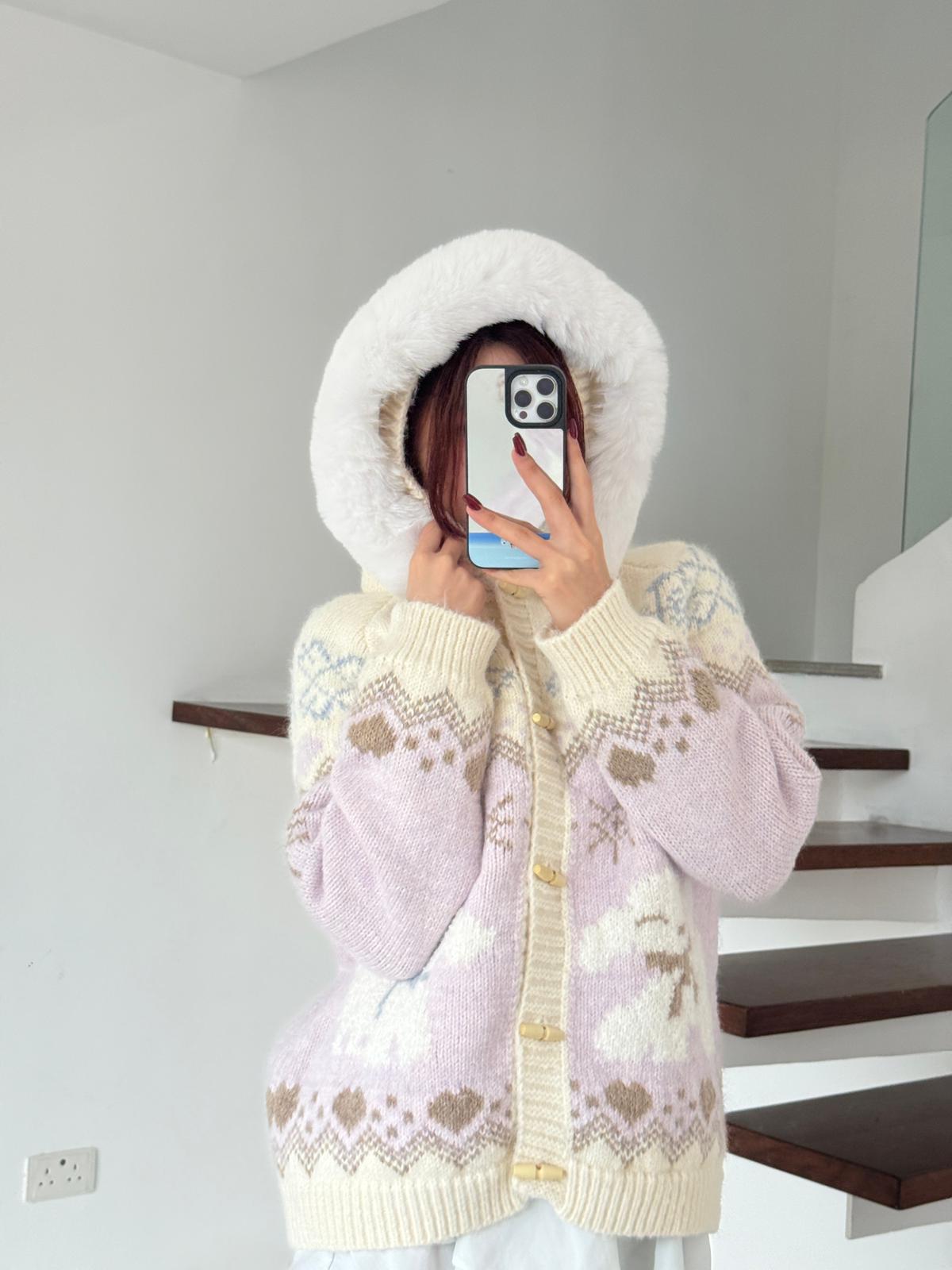 #JNY06 Lambs Hooded Cardigan