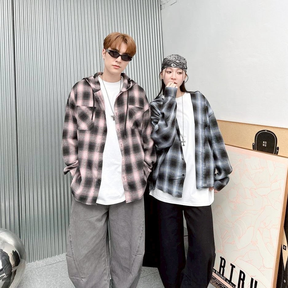 #C423 Checkered Hooded Jacket